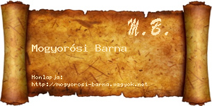 Mogyorósi Barna névjegykártya