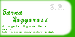 barna mogyorosi business card