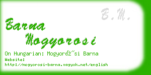 barna mogyorosi business card